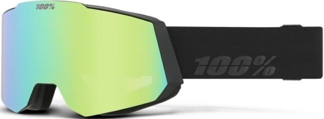 100% Snowcraft - Black/HIPER Grey-Blue w/ Green ML Mirror