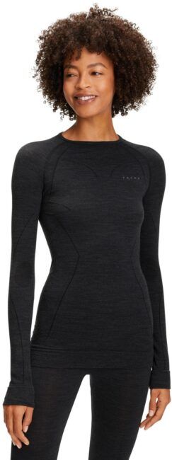 Falke Women long sleeve Shirt Wool-Tech - black